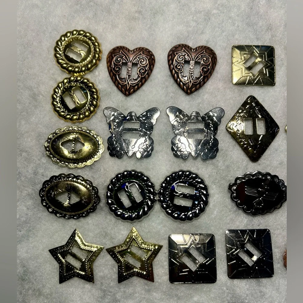 Tandy Leather Craft Acessories Slotted Conches Matching Sets - Picture 2 of 8